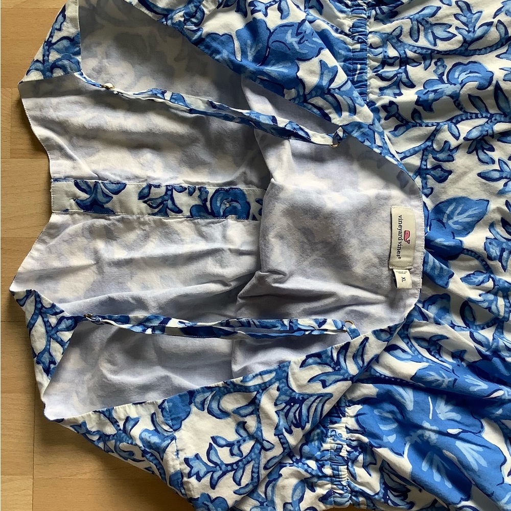 Vineyard Vines Blue and White Floral Midi Dress - Picture 5 of 7